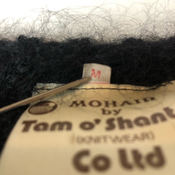 Vtg Tam O'Shanter Co Ltd MOHAIR Sweater 80's 90's Black & Multicolored Size M - Picture 7 of 7